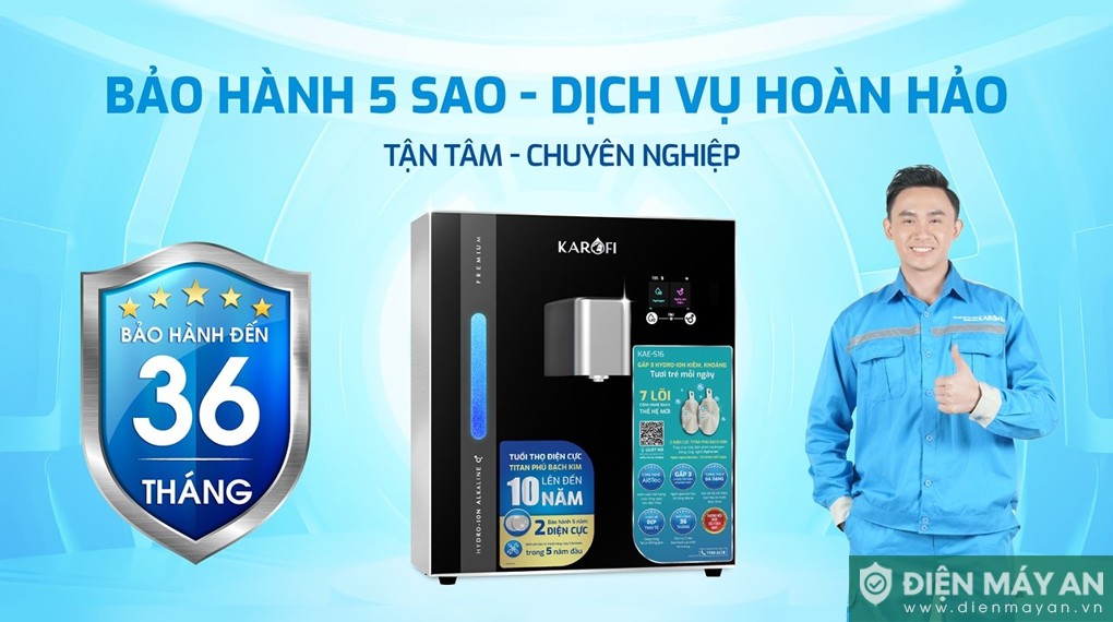 Máy chuyển đổi Hydro-ion kiềm Karofi KAE-S16 2 tấm điện cực